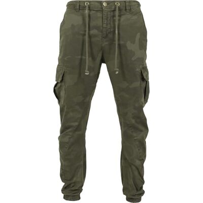 Urban Classics Calças cargo de ginástica homem calças desportivas camuflagem escura justa Urban Classics Calças cargo de ginástica homem calças desportivas camuflagem escura justa