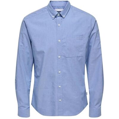 Only & Sons Camisa Oxford ONSALVARO Camisa Oxford, Azul-3, XS Only & Sons Camisa Oxford ONSALVARO Camisa Oxford, Azul-3, XS