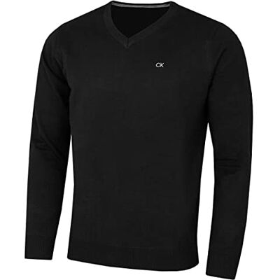 Calvin Homem com decote em V algodão no seu TER preto XL Calvin Homem com decote em V algodão no seu TER preto XL