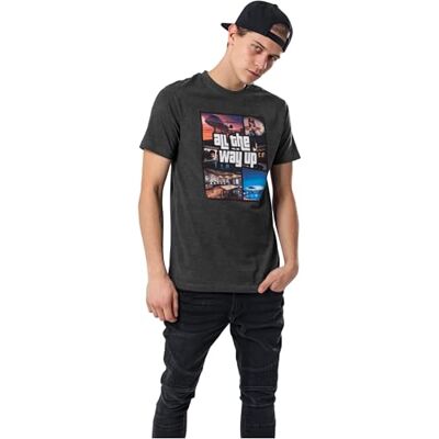 All The Way Up Mashup tee t-shirts para homem, Carvão vegetal All The Way Up Mashup tee t-shirts para homem, Carvão vegetal