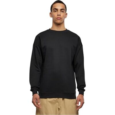 Urban Classics Basic Crewneck Homem Camisola de Manga Comprida Preto Rippbündchen Regular, Preto, XXL Urban Classics Basic Crewneck Homem Camisola de Manga Comprida Preto Rippbündchen Regular, Preto, XXL