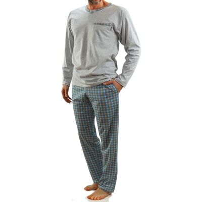 Sesto Senso Pijama de Homem Algodão Inverno Clássico 2 Peças Roupa de Dormir Conjunto Camisa Manga Longa Calças Longas Sesto Senso Pijama de Homem Algodão Inverno Clássico 2 Peças Roupa de Dormir Conjunto Camisa Manga Longa Calças Longas