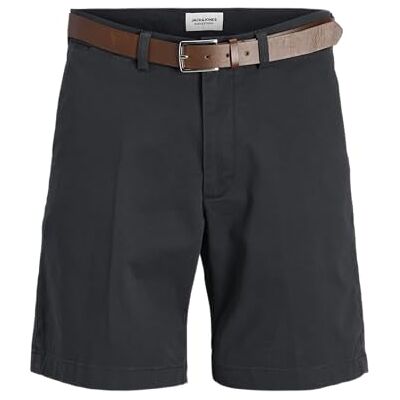 JACK & JONES Shorts Jpstmarco Jjfranco-Calções Chinos com Cinto para Homem, Azul Marinho JACK & JONES Shorts Jpstmarco Jjfranco-Calções Chinos com Cinto para Homem, Azul Marinho