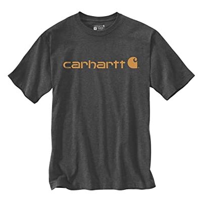 Carhartt Relaxed Fit Heavyweight Short-Sleeve Logo Graphic T-shirt, Camisa de utilidades de trabalho, Cinzento carvão jaspeado, XL Carhartt Relaxed Fit Heavyweight Short-Sleeve Logo Graphic T-shirt, Camisa de utilidades de trabalho, Cinzento carvão jaspeado, XL