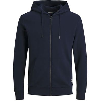JACK & JONES Hoodie com Fecho Liso Hoodie com Fecho, Azul (Navy Blazer) JACK & JONES Hoodie com Fecho Liso Hoodie com Fecho, Azul (Navy Blazer)