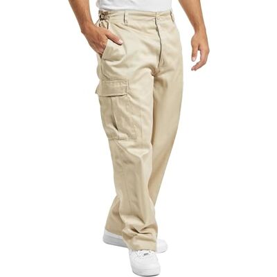 Brandit US Ranger Calças de tecido preto largo para homem, Bege, 7XL Brandit US Ranger Calças de tecido preto largo para homem, Bege, 7XL