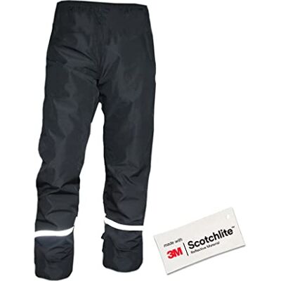 Salzmann Calças de chuva refletoras calças de caminhada impermeáveis e leves feitas com 3M Scotchlite Salzmann Calças de chuva refletoras calças de caminhada impermeáveis e leves feitas com 3M Scotchlite