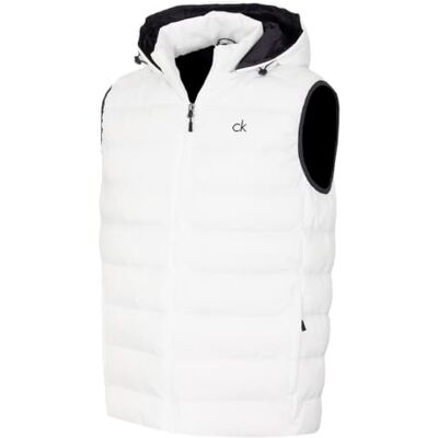 Calvin Homem 2026 San Gabriel colete de golfe leve com capuz, Branco Calvin Homem 2026 San Gabriel colete de golfe leve com capuz, Branco