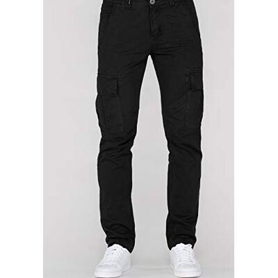 Alpha Calças casuais Agent para homem Calças para homem, Preto (Black 03), 31 W Alpha Calças casuais Agent para homem Calças para homem, Preto (Black 03), 31 W
