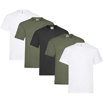 Fruit of the Loom Heavy Cotton tee Shirt 5 Pack Camiseta Hombre (Pack de 1) Fruit of the Loom Heavy Cotton tee Shirt 5 Pack Camiseta Hombre (Pack de 1)