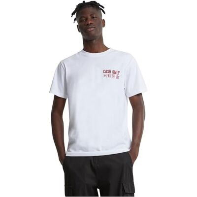 Tee Cash Only t-shirt para homem, Branco Tee Cash Only t-shirt para homem, Branco