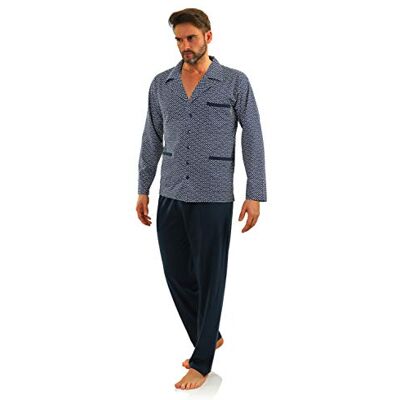 Sesto Senso Pijama homem botões algodão abotoado clássico inverno 2 peças conjunto de roupa de dormir conjunto camisa manga comprida calças compridas M 2281-01 Granat Sesto Senso Pijama homem botões algodão abotoado clássico inverno 2 peças conjunto de roupa de dormir conjunto camisa manga comprida calças compridas M 2281-01 Granat