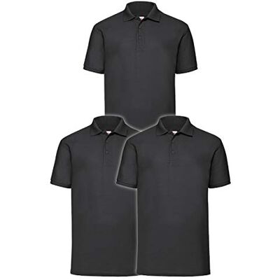 Fruit of the Loom Camisa polo masculina (3 unidades) preto (M Fruit of the Loom Camisa polo masculina (3 unidades) preto (M