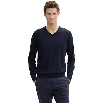 Tom Tailor , Camisola básica com decote em V para homem Tom Tailor , Camisola básica com decote em V para homem