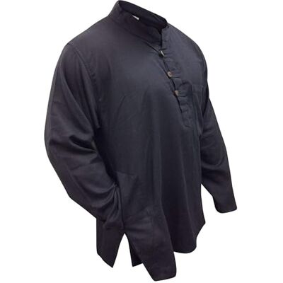 SHOPOHOLIC FASHION Peso Leve Festival Hippie Camisa de Avô, Preto, L SHOPOHOLIC FASHION Peso Leve Festival Hippie Camisa de Avô, Preto, L