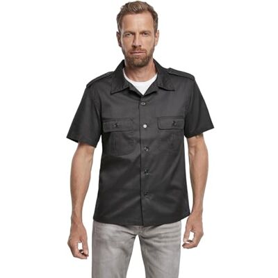 Brandit Us Ripstop Shirt Short Sleeve Shirt para homem, embalagem de 1, Preto, 3XL Brandit Us Ripstop Shirt Short Sleeve Shirt para homem, embalagem de 1, Preto, 3XL