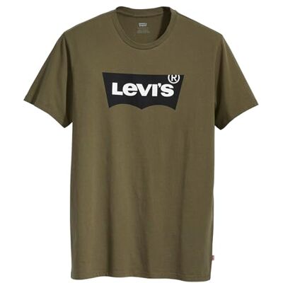Levi's Graphic Crewneck Tee T-shirt para Homem, Grande Logotipo de Asa de Morcego, XL Levi's Graphic Crewneck Tee T-shirt para Homem, Grande Logotipo de Asa de Morcego, XL