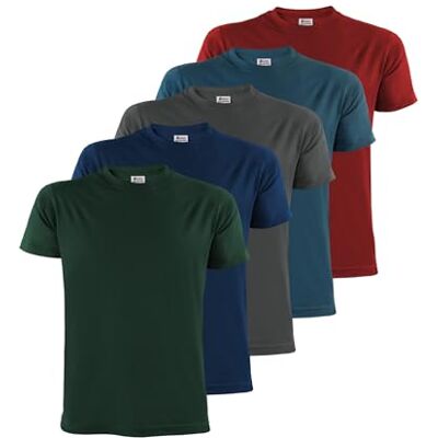 ALPIDEX T-Shirt T-shirts homem pack de 5 decote redondo 100 % algodão uniforme curto Shirt Men camisa de manga casual S M L XL XXL 3XL 4XL 5XL, tamanho: XXXL, cor: terra ALPIDEX T-Shirt T-shirts homem pack de 5 decote redondo 100 % algodão uniforme curto Shirt Men camisa de manga casual S M L XL XXL 3XL 4XL 5XL, tamanho: XXXL, cor: terra