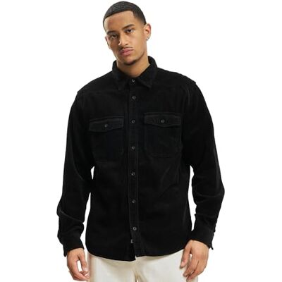 Brandit Corduroy Classic Camisa de manga comprida para homem, Preto, 3XL Brandit Corduroy Classic Camisa de manga comprida para homem, Preto, 3XL