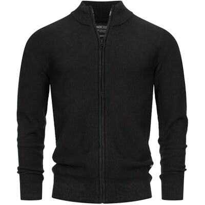 Indicode Homens INWestmoon Cárdigan com Gola Alta, Preto, M Indicode Homens INWestmoon Cárdigan com Gola Alta, Preto, M