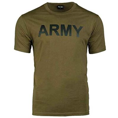 Mil-Tec Exército t-shirt homem, Verde Azeitona, L Mil-Tec Exército t-shirt homem, Verde Azeitona, L