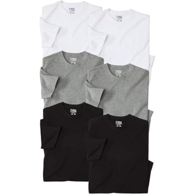 ATLAS FOR MEN -Pack de 6 t-shirts homem de manga curta t-shirt macia t-shirts estilo casual verão roupa básica disponíveis em tamanhos grandes do M até 5XL ATLAS FOR MEN -Pack de 6 t-shirts homem de manga curta t-shirt macia t-shirts estilo casual verão roupa básica disponíveis em tamanhos grandes do M até 5XL
