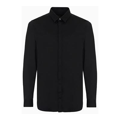 Giorgio Armani Smart Stretch Satin camisa para homem, Preto (Black 1200), XS Giorgio Armani Smart Stretch Satin camisa para homem, Preto (Black 1200), XS