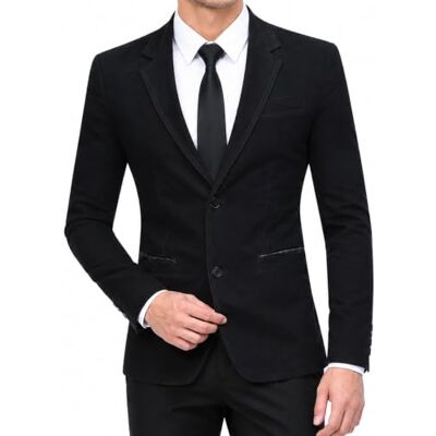 Allthemen Blazer informal para homem, casacos de fato justo, de algodão sólido, 2 botões Solapa con Muesca Clásico, Tejido Elástico, Ligero y Cómodo, Corte Ajustado, 2 Bolsillos de Ojal, para Business Casual Allthemen Blazer informal para homem, casacos de fato justo, de algodão sólido, 2 botões Solapa con Muesca Clásico, Tejido Elástico, Ligero y Cómodo, Corte Ajustado, 2 Bolsillos de Ojal, para Business Casual
