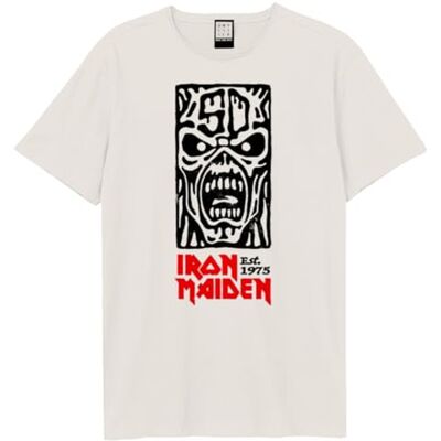 Amplified T-shirt 50th totem Pole Iron Maiden para homem Amplified T-shirt 50th totem Pole Iron Maiden para homem