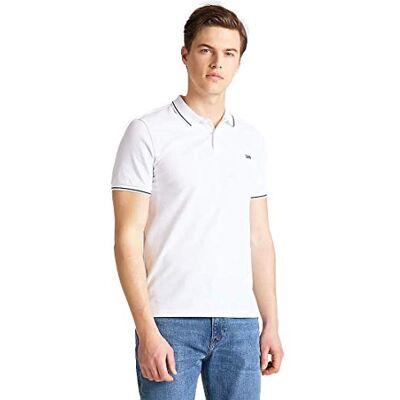 Lee T-shirt masculina Pique polo casual, branco (Bright White Lj), M Lee T-shirt masculina Pique polo casual, branco (Bright White Lj), M