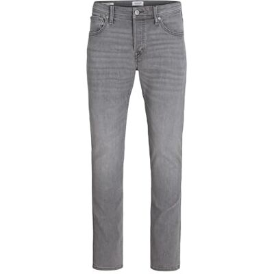 JACK & JONES Calças de ganga slim para homem, Cinza jeans, 32 JACK & JONES Calças de ganga slim para homem, Cinza jeans, 32