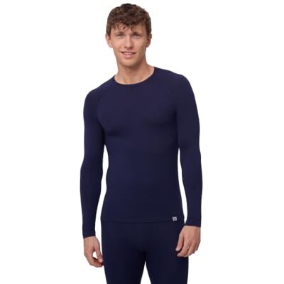 DANISH ENDURANCE Camisola Térmica Homem Manga Comprida, Camisola Lã Merino Homem, com ou Sem Fecho, Azul-marinho:, XL DANISH ENDURANCE Camisola Térmica Homem Manga Comprida, Camisola Lã Merino Homem, com ou Sem Fecho, Azul-marinho:, XL