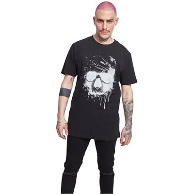 Tee Waterpaint Skull T-shirt para homem (pacote de 1), Preto, L Tee Waterpaint Skull T-shirt para homem (pacote de 1), Preto, L