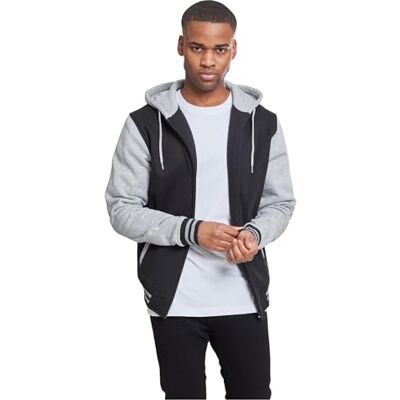 Urban Classics Capuz com fecho de correr 2 cores homem capuz com fecho de correr preto / cinzento, branco/cinzento Urban Classics Capuz com fecho de correr 2 cores homem capuz com fecho de correr preto / cinzento, branco/cinzento