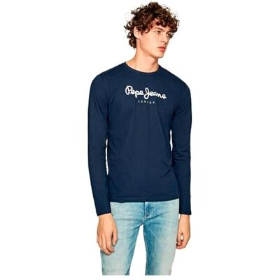 Pepe Jeans Eggo Long N T-shirt para homem, Azul (naval), XXL Pepe Jeans Eggo Long N T-shirt para homem, Azul (naval), XXL