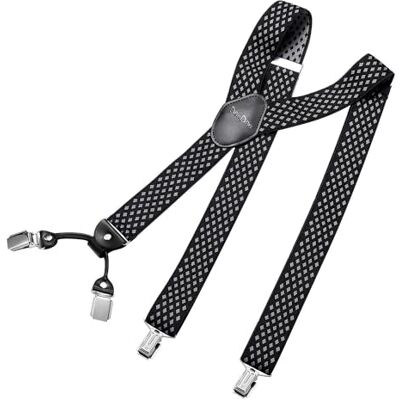 DonDon Suspensórios largos para homem 3,5 cm com 4 clips extra fortes suspensórios para calças homem DonDon Suspensórios largos para homem 3,5 cm com 4 clips extra fortes suspensórios para calças homem