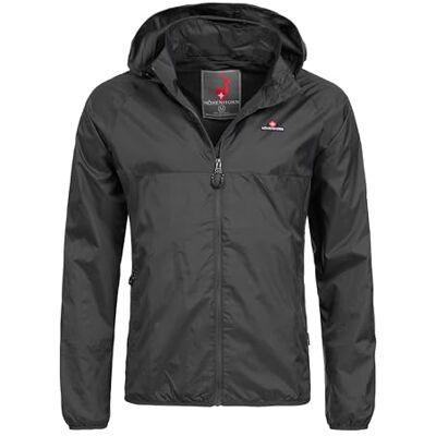 Höhenhorn Rigi Casaco de chuva para homem Casaco de chuva Outdoor Rain Casual Casaco com capuz para chuva, Meia-noite preta, XL Höhenhorn Rigi Casaco de chuva para homem Casaco de chuva Outdoor Rain Casual Casaco com capuz para chuva, Meia-noite preta, XL