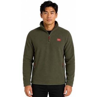 Geographical Norway Ulysse Men Hz forro polar homem meio fecho gola alta bolsos laterais bandeira peito estilo exterior inverno Geographical Norway Ulysse Men Hz forro polar homem meio fecho gola alta bolsos laterais bandeira peito estilo exterior inverno