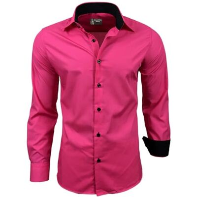 Subliminal Mode Camisa de vestir para homem, Fúcsia, Pequeno Subliminal Mode Camisa de vestir para homem, Fúcsia, Pequeno
