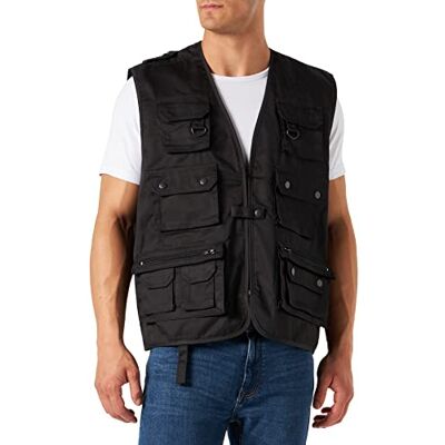 Colete de Pesca Preto Mil-Tec com Malha - 3XL Colete de Pesca Preto Mil-Tec com Malha - 3XL