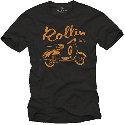 MAKAYA T-shirt de manga curta para homem Scooter Rollin 60s MAKAYA T-shirt de manga curta para homem Scooter Rollin 60s