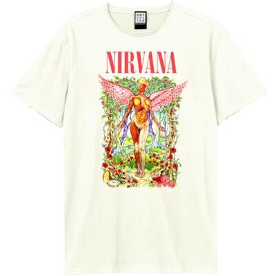 Amplified Unissexo Band T-Shirt Nirvana In Utero Wilderness, vintage-branco, L Amplified Unissexo Band T-Shirt Nirvana In Utero Wilderness, vintage-branco, L