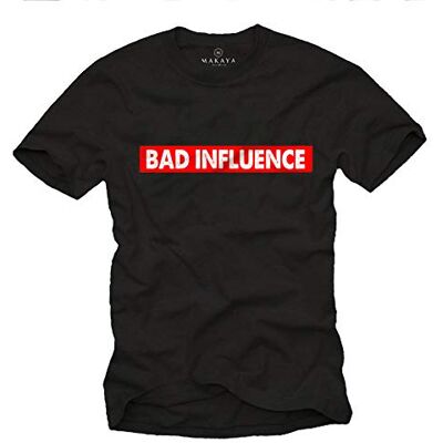 MAKAYA T-shirt com frases engraçadas Bad Influence t-shirt engraçadas homem MAKAYA T-shirt com frases engraçadas Bad Influence t-shirt engraçadas homem