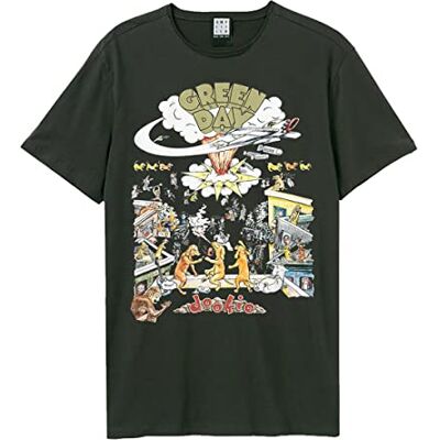 Amplified Greenday Dookie T-shirt de cor carvão, Carvão Amplified Greenday Dookie T-shirt de cor carvão, Carvão