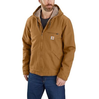 Carhartt Relaxed Fit Washed Duck Sherpa-lined Jacket casaco utilitários de trabalho para homem (embalagem de 1) Carhartt Relaxed Fit Washed Duck Sherpa-lined Jacket casaco utilitários de trabalho para homem (embalagem de 1)