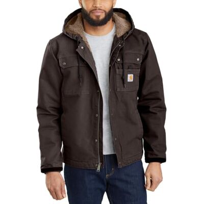 Carhartt , Homem, Casaco Utilitário Em Lona De Algodão Com Efeito Desgastado, Forro De Pelúcia, Ajuste Ligeiramente Solto Carhartt , Homem, Casaco Utilitário Em Lona De Algodão Com Efeito Desgastado, Forro De Pelúcia, Ajuste Ligeiramente Solto