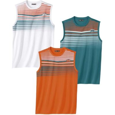 ATLAS FOR MEN Lote de 3 camisolas de alças para homem Disponível em tamanhos grandes de M a 5XL ATLAS FOR MEN Lote de 3 camisolas de alças para homem Disponível em tamanhos grandes de M a 5XL