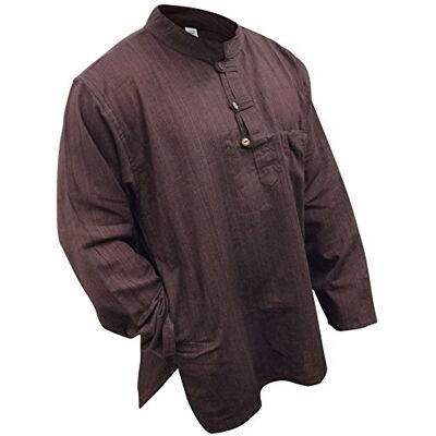 SHOPOHOLIC FASHION Peso Leve Festival Hippie Camisa de Avô, Castanho, L SHOPOHOLIC FASHION Peso Leve Festival Hippie Camisa de Avô, Castanho, L