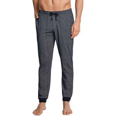 Schiesser Mix & Relax Calças de pijama para homem, Azul e rosa: Schiesser Mix & Relax Calças de pijama para homem, Azul e rosa: