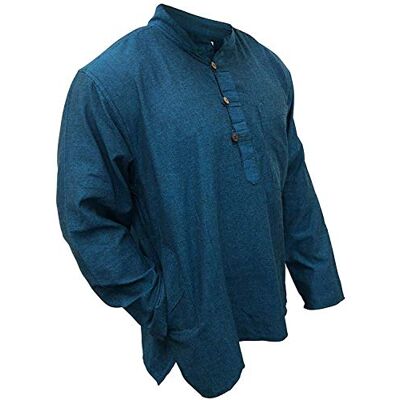 SHOPOHOLIC FASHION Peso Leve Festival Hippie Camisa de Avô, Azul turquesa, Médio SHOPOHOLIC FASHION Peso Leve Festival Hippie Camisa de Avô, Azul turquesa, Médio